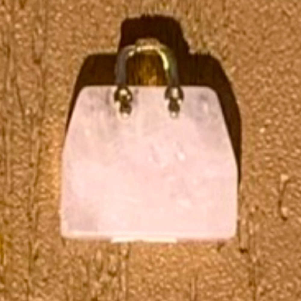 🆕ROSE QUARTZ GENUINE NATURAL STONE QUARTZ CARVED PURSE BAG TOTE CHARM #2